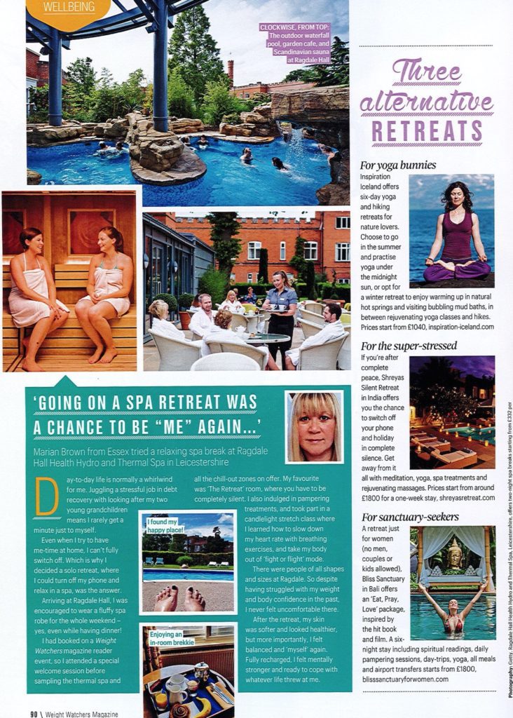 Weight Watchers Magazine: Give Yourself a (Wellbeing) Break – Bliss Sanctuary For Women