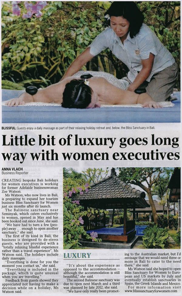 Adelaide Advertiser: A little bit of luxury goes a long way with women executives