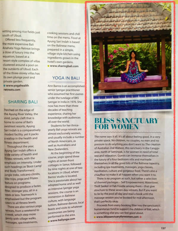 Good Health Magazine: Bliss Sanctuary For Women - Self Empowerment Retreat