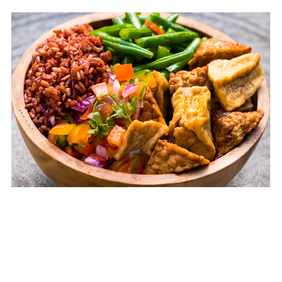 Unlimited Food at Bliss Retreat Bali - Tofu and Tomato Salsa Healthy Bowl Unlimited Food at Bliss Retreat Bali - Tofu and Tomato Salsa Healthy Bowl