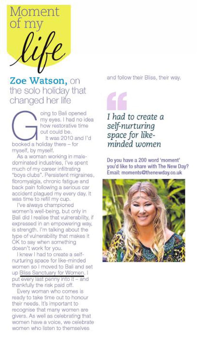 magazine clipping - zoe watson