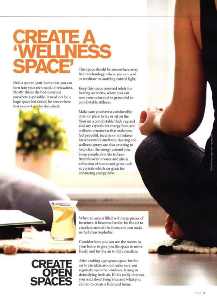 Yoga Magazine Zoe Watson feature Create your own wellness sanctuary at home