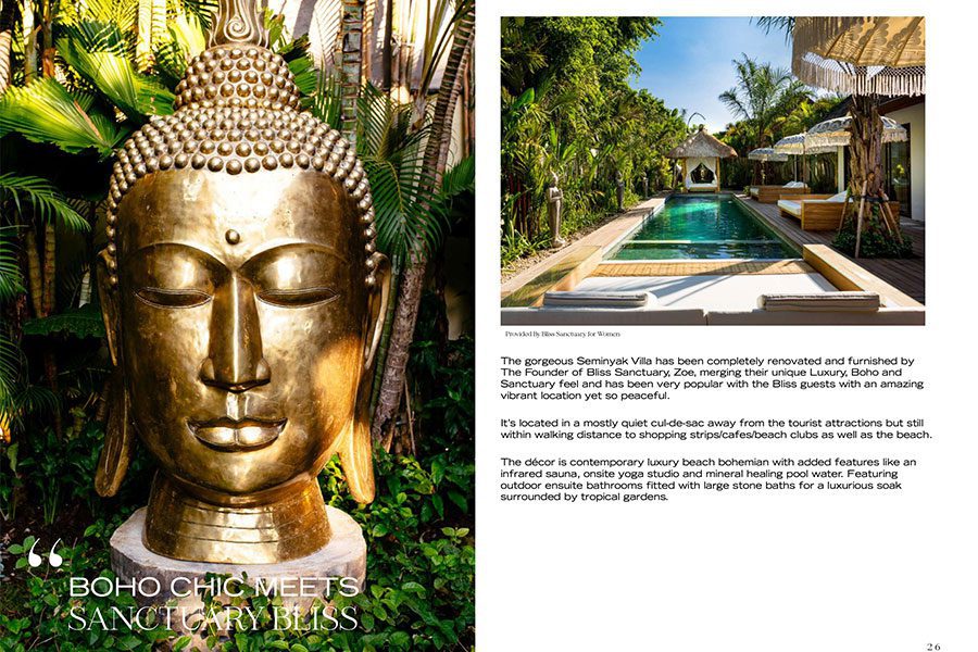 LUXE Travel Magazine featuring Bliss Sanctuary for Women Seminyak 2